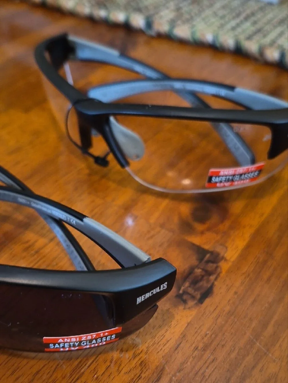 Heecules 7 Sport Safety Glasses -Black Smoke and Grey Clear New